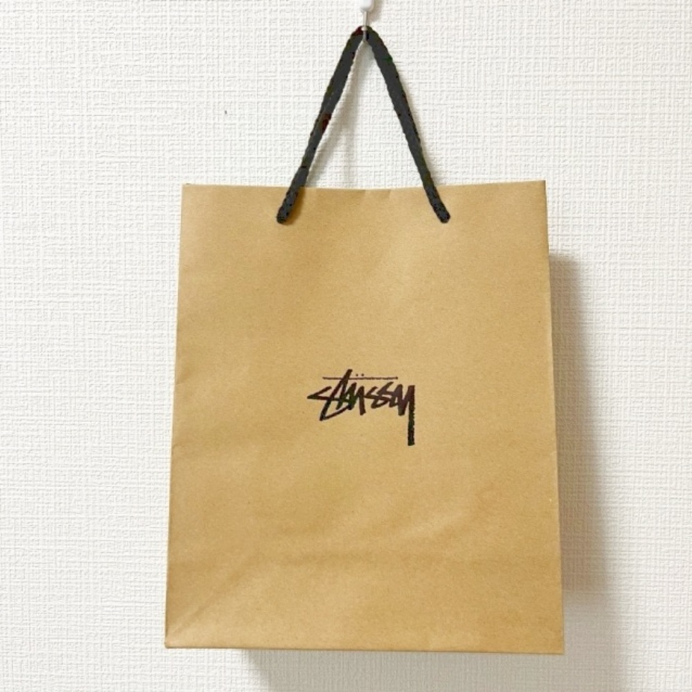 Stussy Brown Shopping Bag with Black Handles